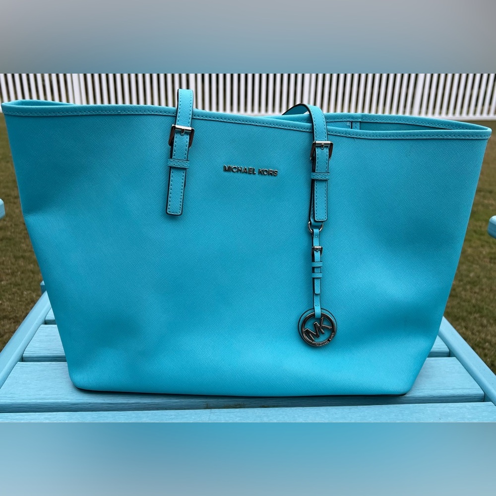 Michael Kors 19x11 Turquoise Tote